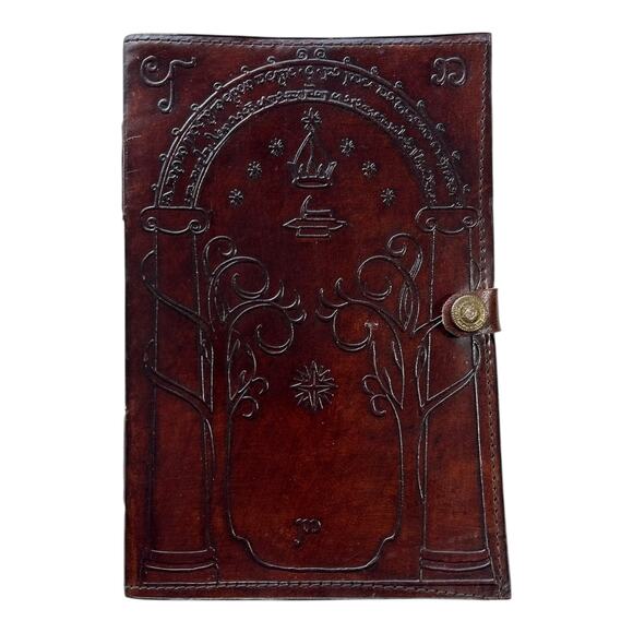 Leather Journal Doors of Durin Tolkien Lord of the Rings Notebook/Sketchbook - Picture 1 of 4